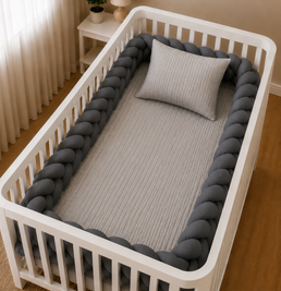 Trança 4m para Berço e Cama Cinza
