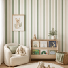 PAPEL DE PAREDE INFANTIL LISTRA BENTO VERDE E BEGE
