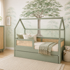 Combo Cama Sofá Haus Nature Casinha Com Palha 2 em 1 Com Auxiliar - Verde Jardim