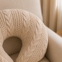 Almofada de Amamentação Tricot Dalia - Bege Geada