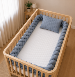 Trança 4m para Berço e Cama - Azul Mescla