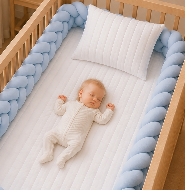 Trança 4M Para Berço e Cama Azul Claro