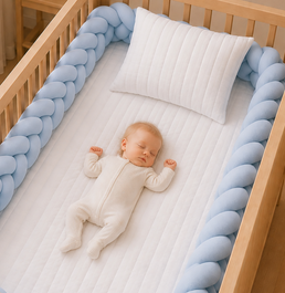 Trança 4M Para Berço e Cama Azul Claro