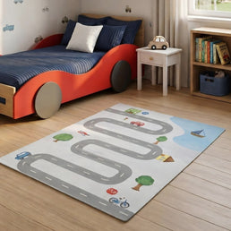 TAPETE INFANTIL RETANGULAR PISTA - 0,93 X 1,33
