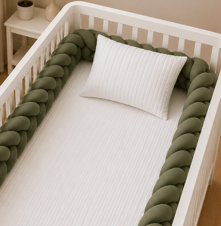 Trança 4m para Berço e Cama - Verde Militar