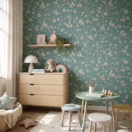 Papel de Parede Floral Paris Tiffany - Cor Única