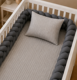 Trança 4m para Berço e Cama Cinza