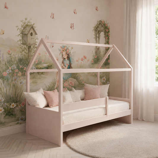 Cama com Casinha Up 2 em 1 Rosa Claro