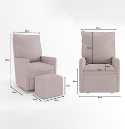 Poltrona de Amamentação Fit Com Balanço e Puff - Boucle Rosa