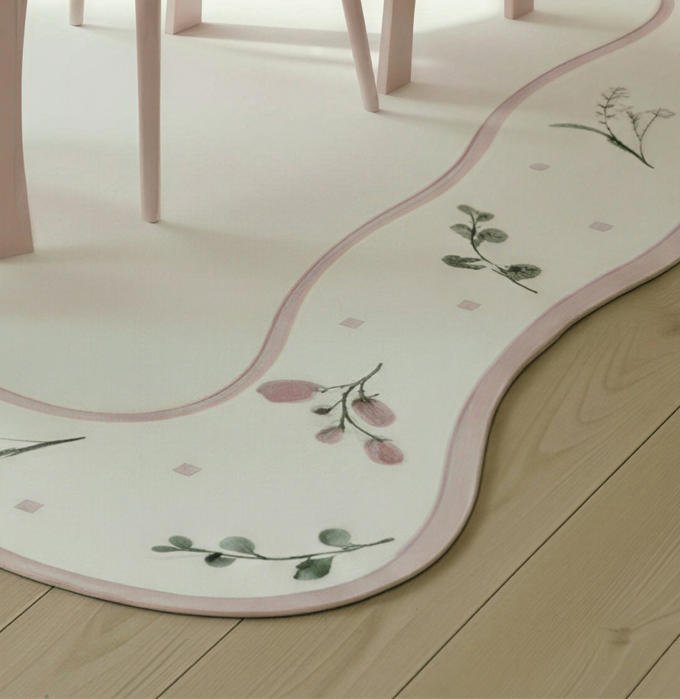 Tapete Infantil Floral Com Laço Rosa Playmat