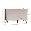 Cômoda de Bebê Viena com Porta Rosa Claro com Pé Mel