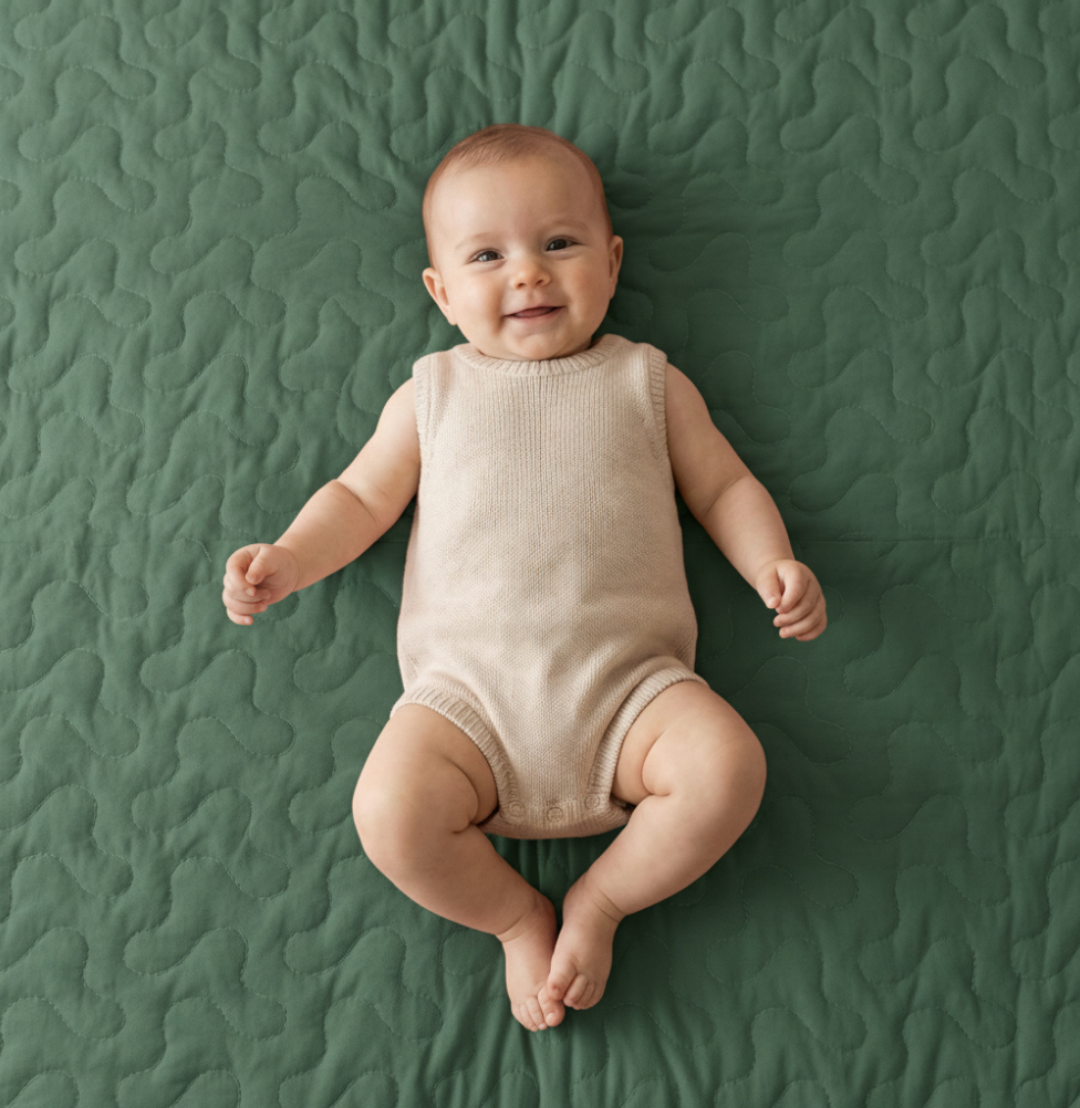 Colcha Para Berço Infinity - Verde Seco